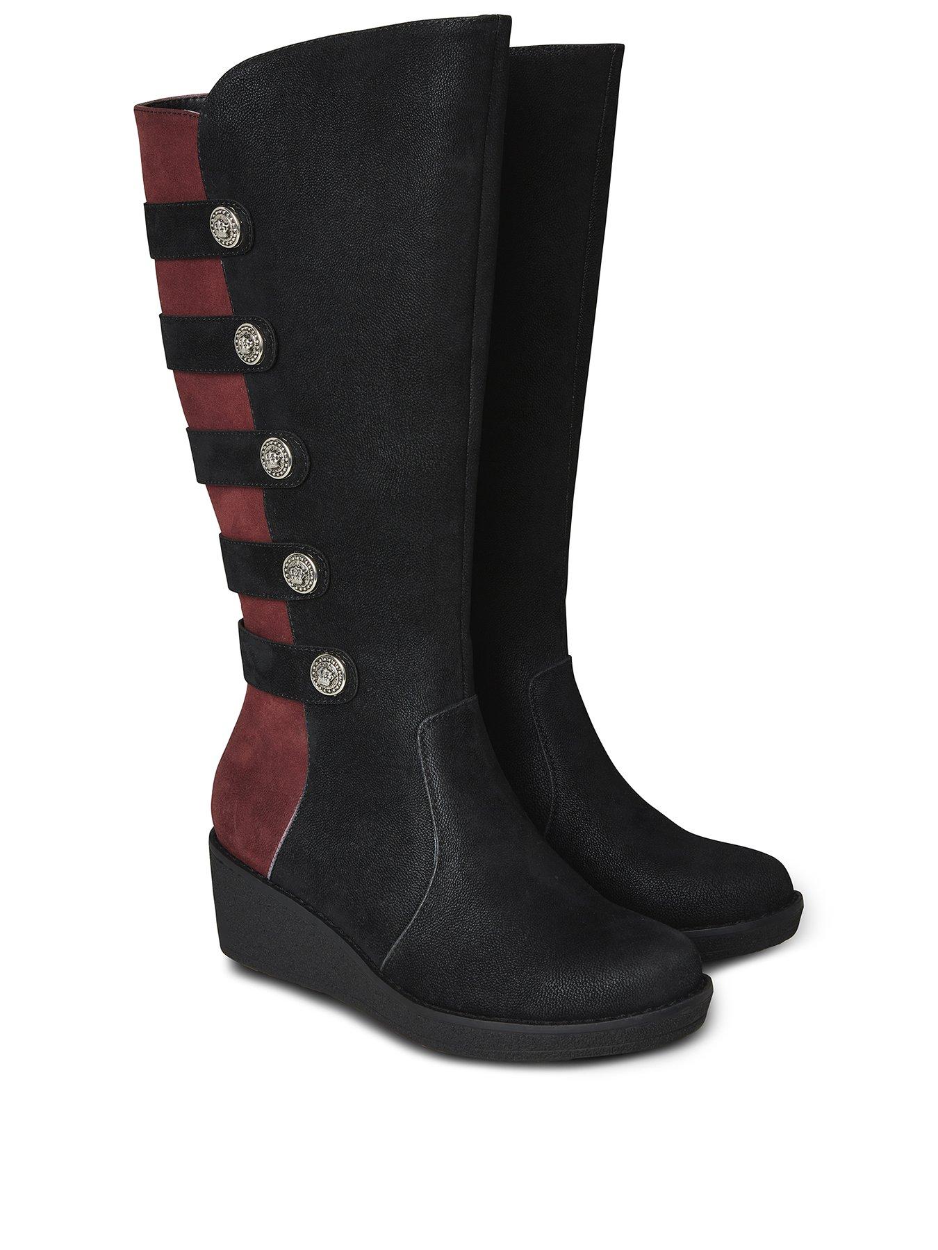 Details about   Ladies Spot On Microfibre Pull On Knee High Boots